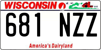 WI license plate 681NZZ