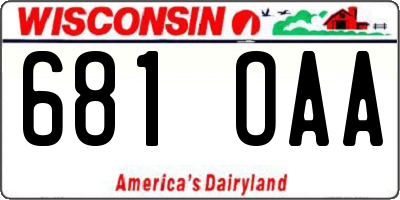 WI license plate 681OAA