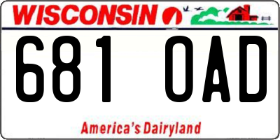 WI license plate 681OAD