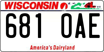 WI license plate 681OAE