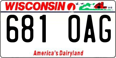 WI license plate 681OAG
