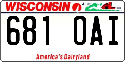 WI license plate 681OAI