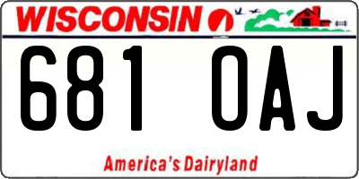 WI license plate 681OAJ