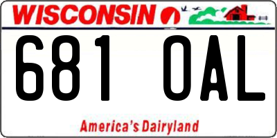 WI license plate 681OAL