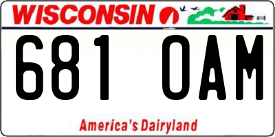 WI license plate 681OAM