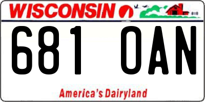 WI license plate 681OAN