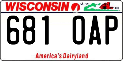 WI license plate 681OAP