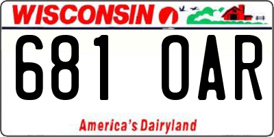 WI license plate 681OAR