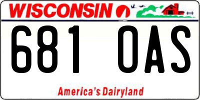 WI license plate 681OAS