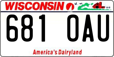 WI license plate 681OAU