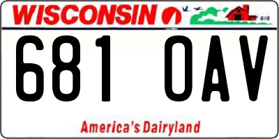 WI license plate 681OAV