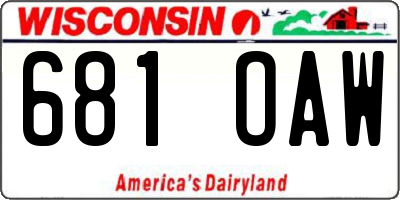 WI license plate 681OAW