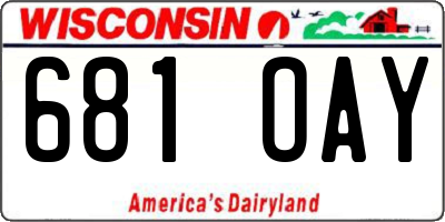 WI license plate 681OAY