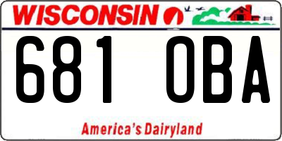 WI license plate 681OBA
