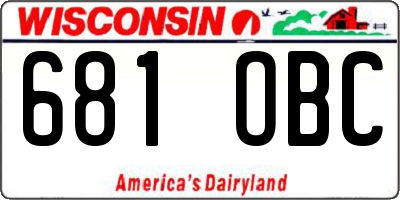WI license plate 681OBC