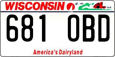 WI license plate 681OBD