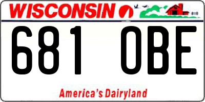 WI license plate 681OBE