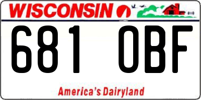 WI license plate 681OBF
