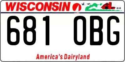 WI license plate 681OBG