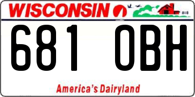 WI license plate 681OBH