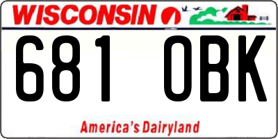 WI license plate 681OBK