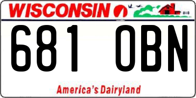 WI license plate 681OBN