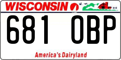 WI license plate 681OBP