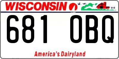 WI license plate 681OBQ