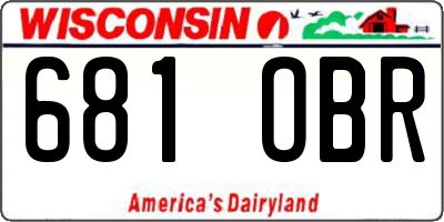 WI license plate 681OBR