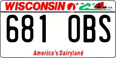 WI license plate 681OBS