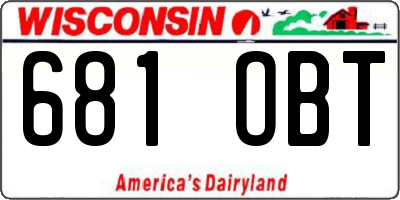 WI license plate 681OBT