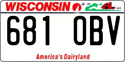 WI license plate 681OBV