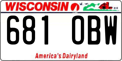 WI license plate 681OBW
