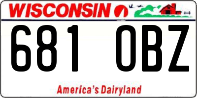 WI license plate 681OBZ