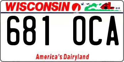 WI license plate 681OCA