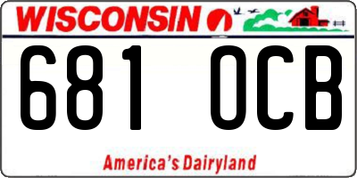 WI license plate 681OCB
