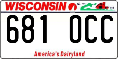 WI license plate 681OCC