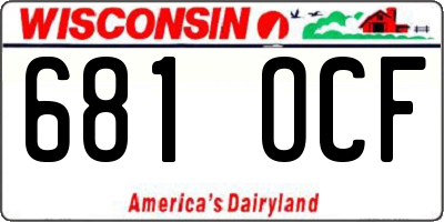 WI license plate 681OCF