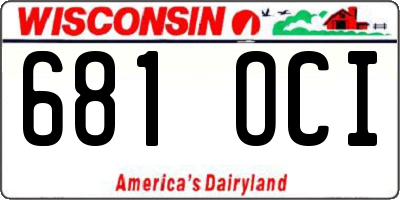 WI license plate 681OCI