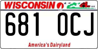 WI license plate 681OCJ