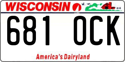 WI license plate 681OCK