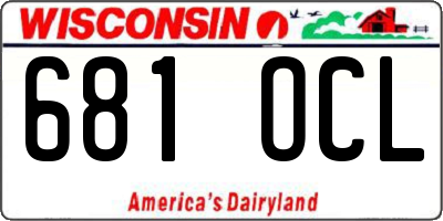 WI license plate 681OCL