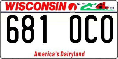 WI license plate 681OCO