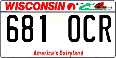 WI license plate 681OCR