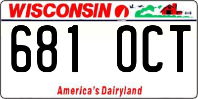 WI license plate 681OCT