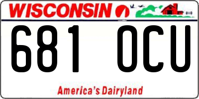 WI license plate 681OCU