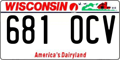 WI license plate 681OCV