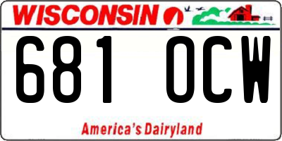 WI license plate 681OCW