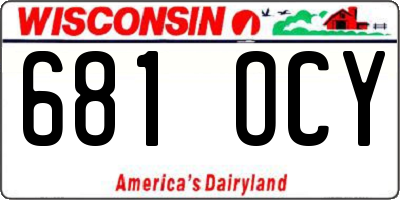 WI license plate 681OCY