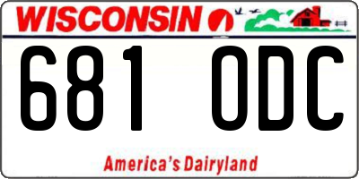 WI license plate 681ODC